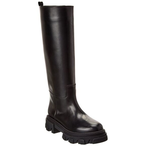 Gia Borghini Perni 07 Leather Knee-High Boot, Black - Picture 1 of 5